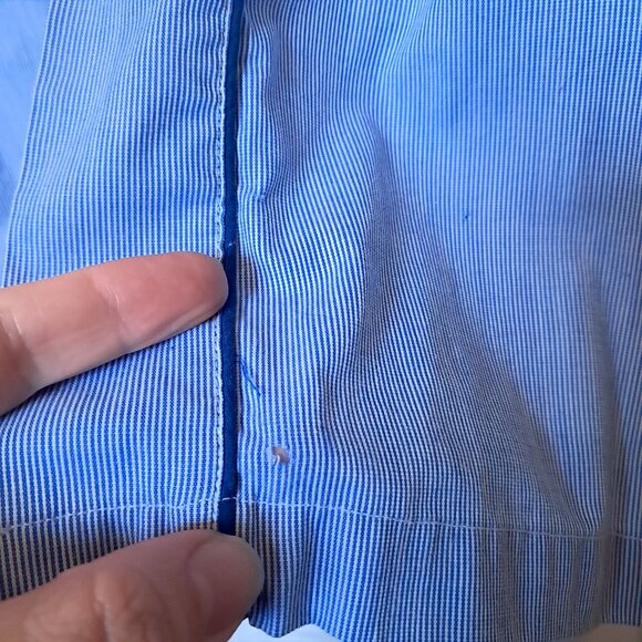 Vintage Reed St. James men's robe cotton polyester white blue stripe one size - Picture 5 of 7